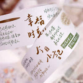 XiaoBaiJia Salt Series【Read Between the Lines】Pre-cut Orginal Design Chinese Text Washi/Pet Tape Light Retro Stickers
