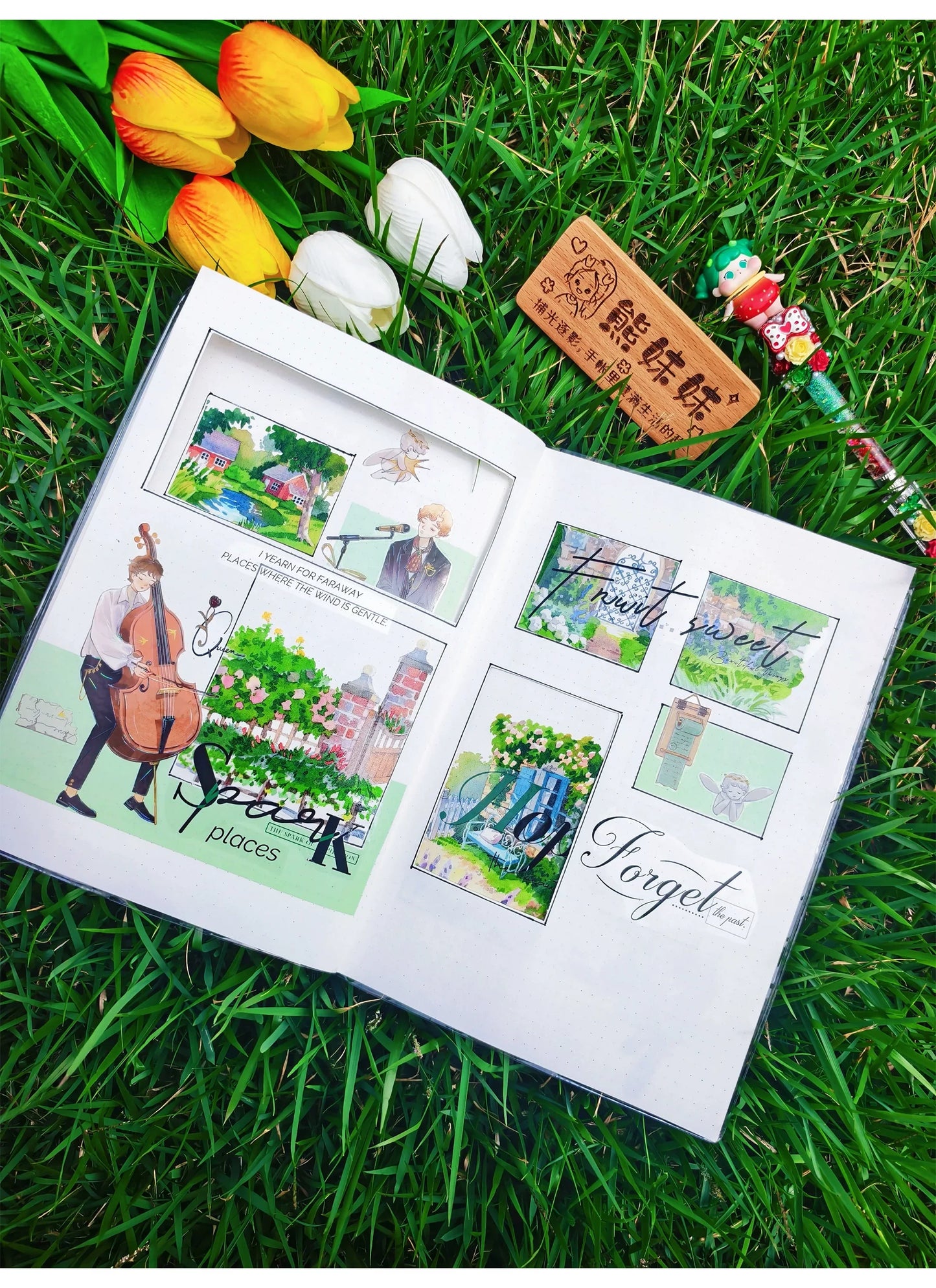ZiYuanSu Vol15【Summer Garden Scene】Background Scene Pre-cut Washi PET Tape