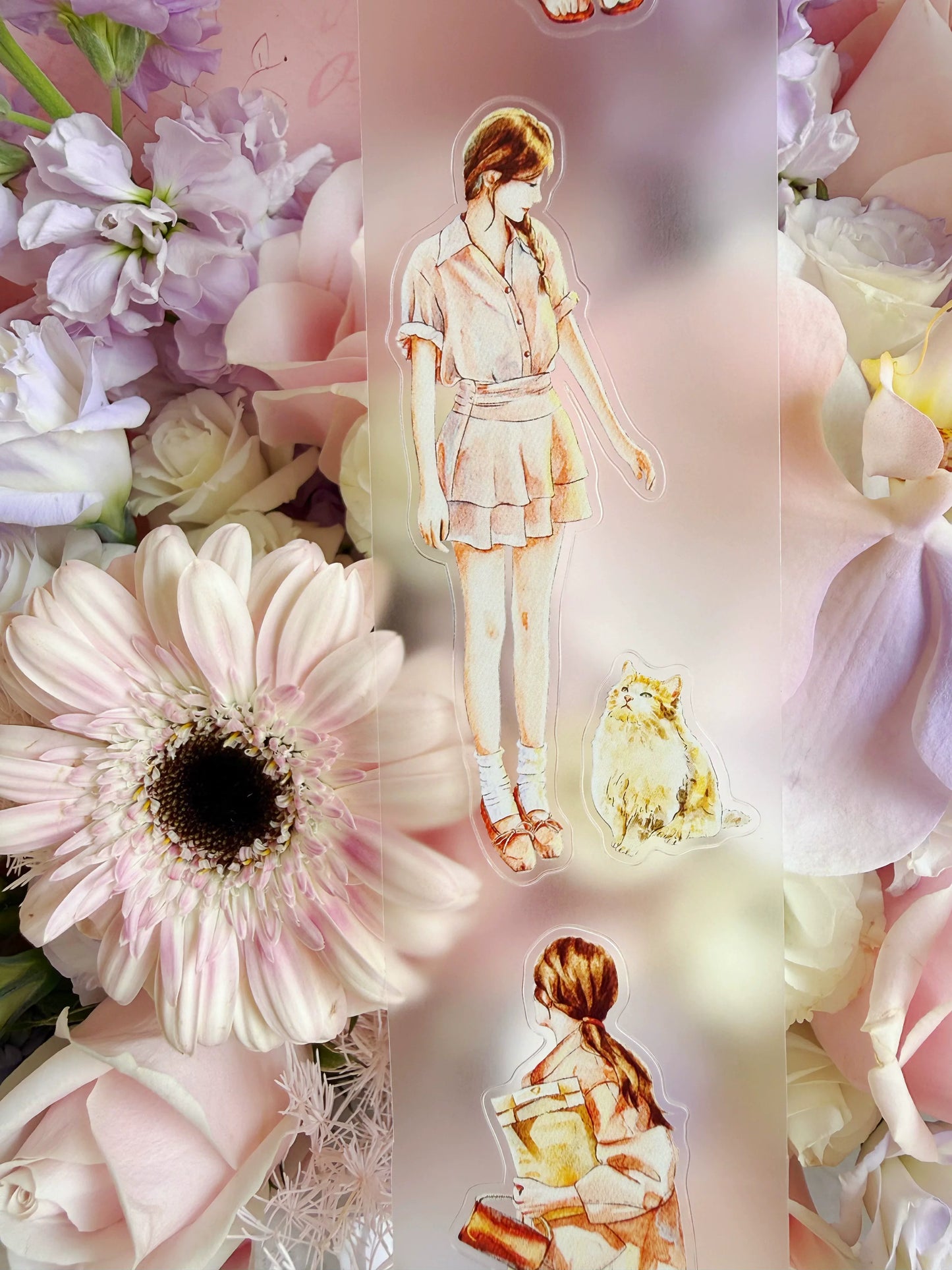 ZaoZao Vol4【ShanShan】Original Design Kiss-Cut Washi PET Tape Stickers,for Scrapbook Supplies,Journaling,Junk Journal,Bullet Journal,Planner Stickers