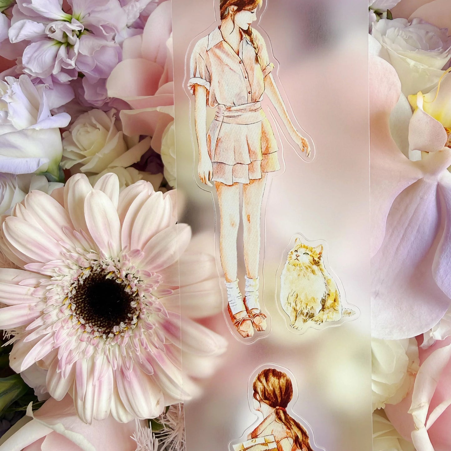 ZaoZao Vol4【ShanShan】Original Design Kiss-Cut Washi PET Tape Stickers,for Scrapbook Supplies,Journaling,Junk Journal,Bullet Journal,Planner Stickers