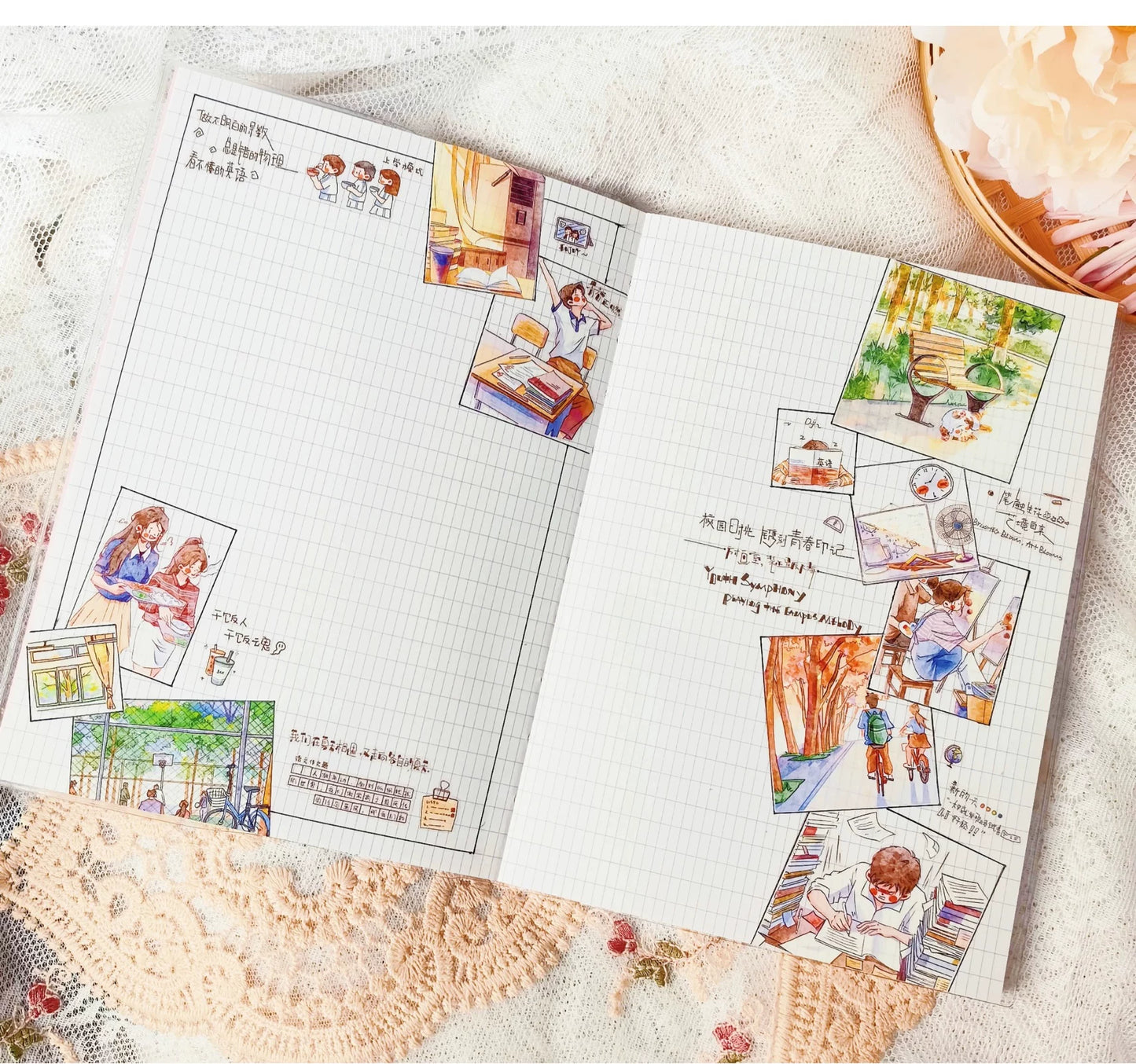 XingXing【Memoir】 Pre-cut Light Retro Campus Youth Washi/PET Tape