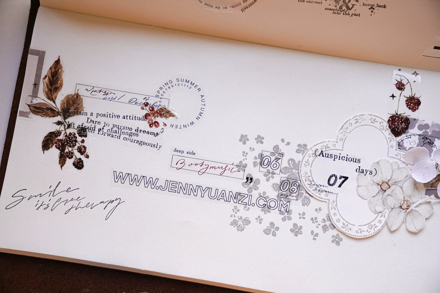 Yuanzi Vol7【Background Flower Series】Upgraded Rubber Retro Maple Stamp for Washi Tape