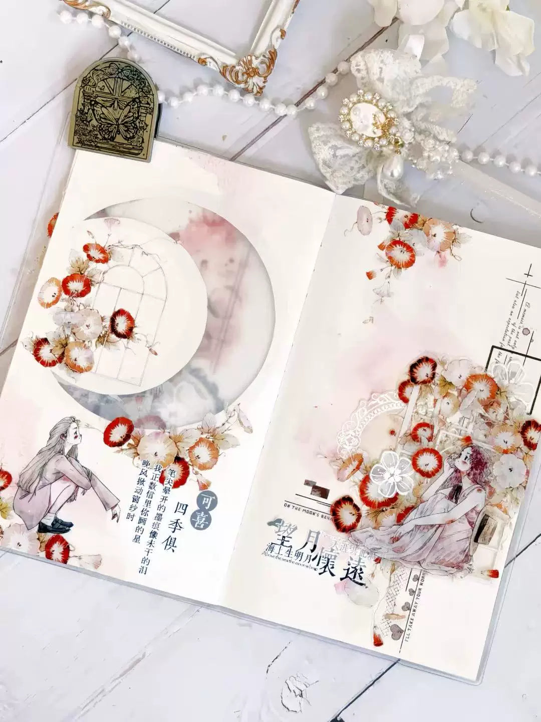 Kaixiaoxun Vol11【Light Skirt Pick Up】 Pre-Cut Long Loop Washi/Matte PET Tape for Scrapbook Supplies,Junk Journal Supplies