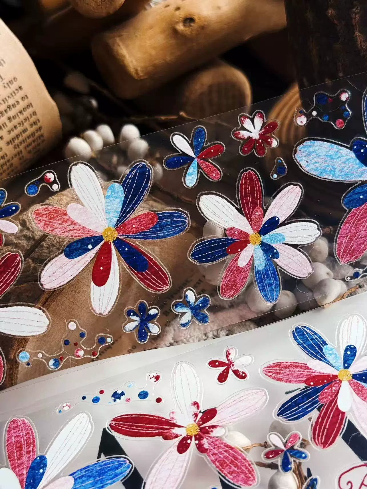 Linlanxi Vol14【Gelaier】【Blue Pink Dai】Original Design Retro Exquisite Vintage Decorative Washi/Pet Tape