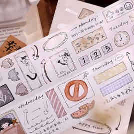 XiaoBaiJia Salt Series【Trivial】Orginal Design Washi/Pet Floral Tape Light Retro Landscaping Stickers