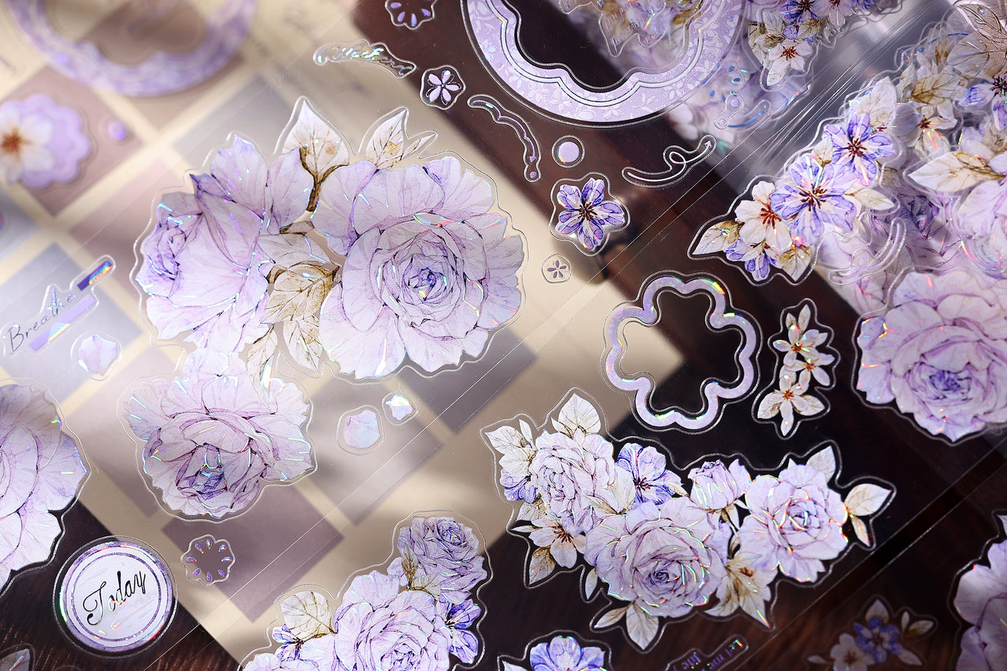 XiaoBaiJia【Rose Poetry】Light Retro Orginal Design Washi Pet Tape Landscape Stickers