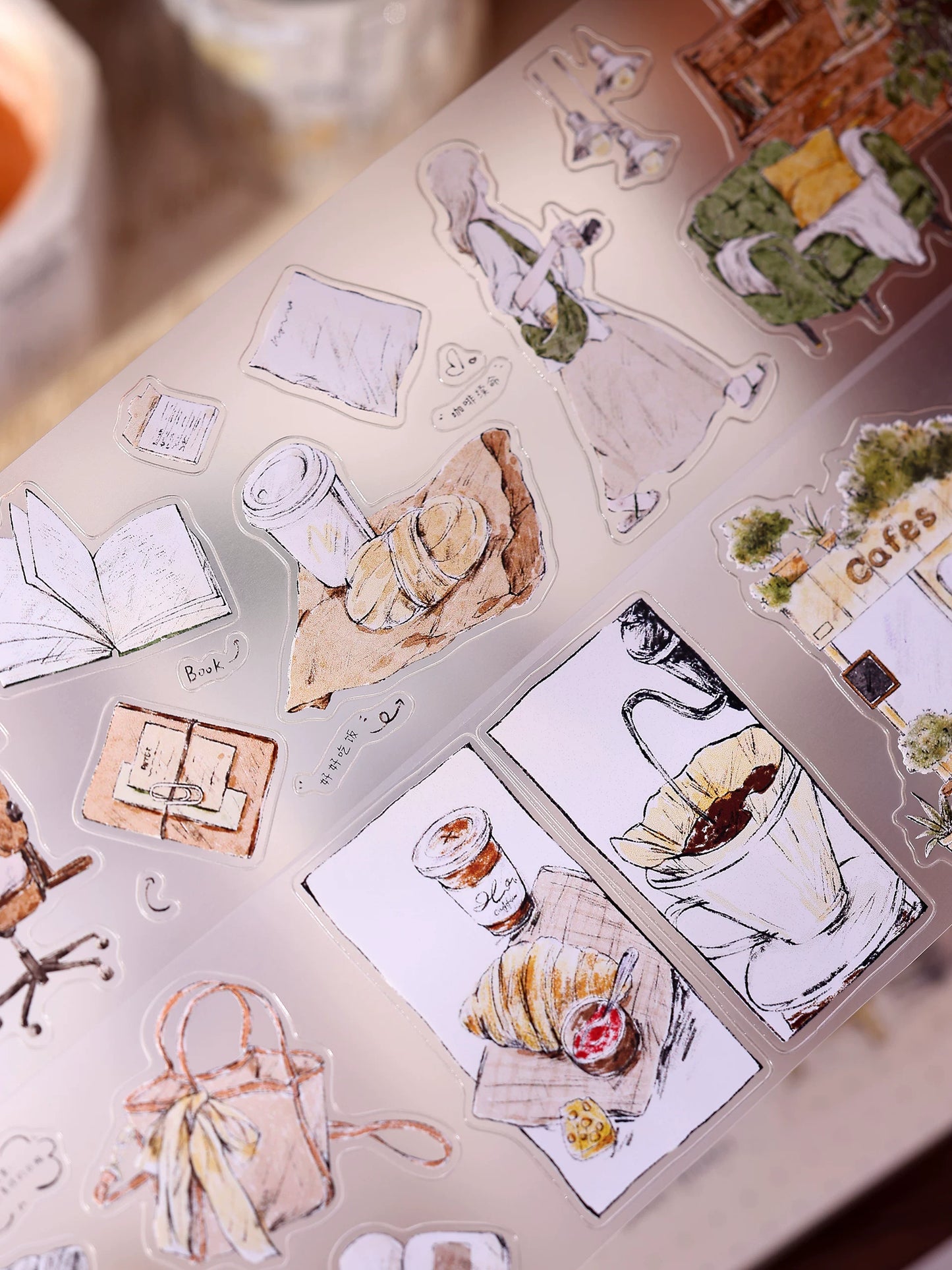 XiaoBaiJia Salt Series【A Person's Daily Routine】Pre-cut Orginal Design Washi/Pet Tape Light Retro Stickers