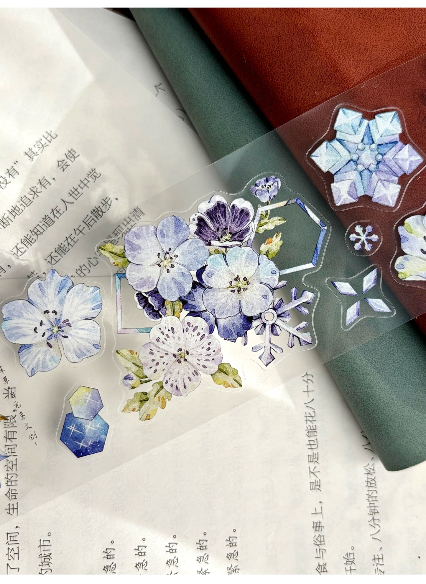 ZiYuanSu Vol15【Baby Blue Eyes】Follower Background Scene Kiss-cut Floral Washi Tape and PET Stickers