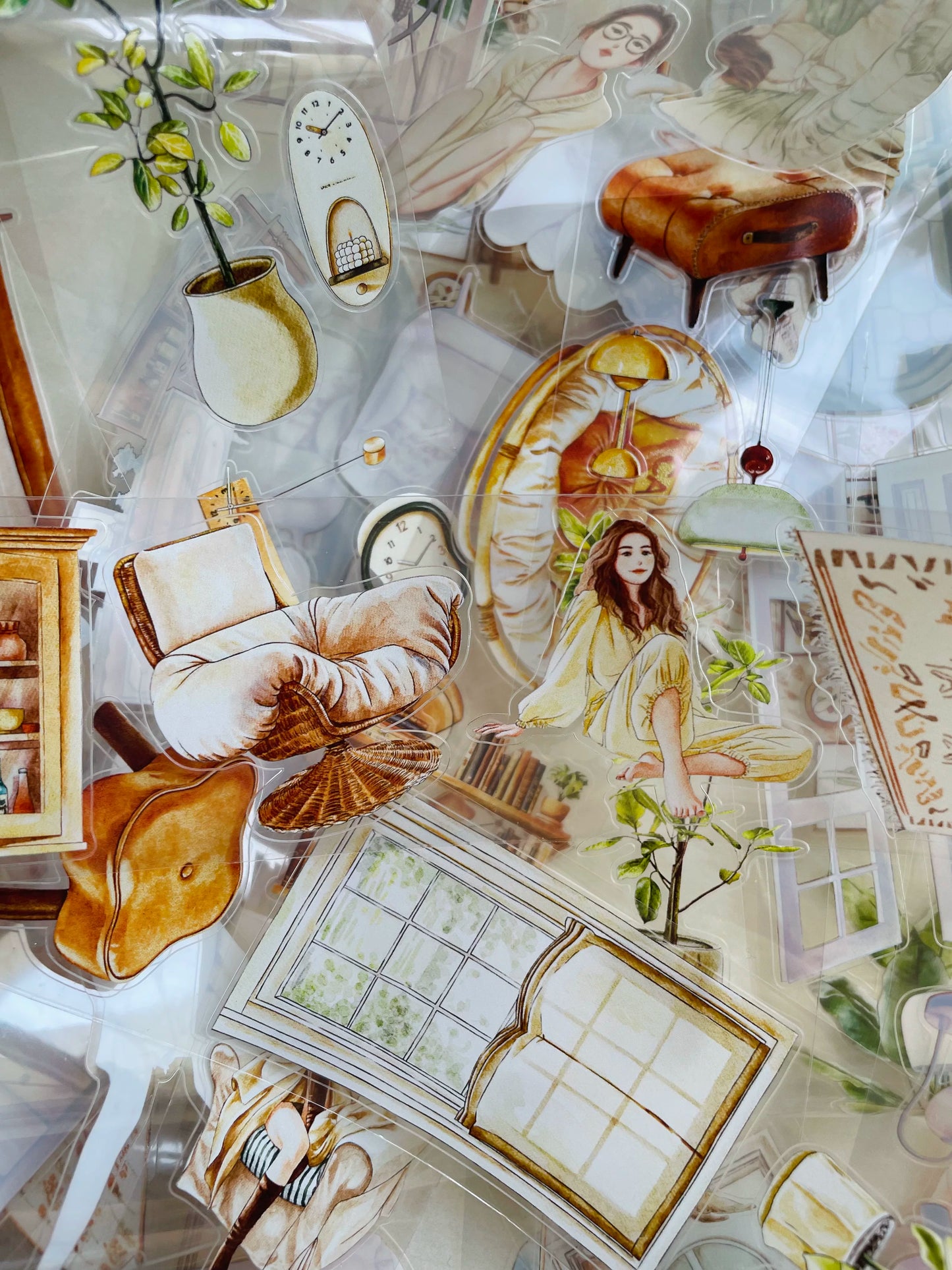 ZaoZao Vol3【Nest】Original Design Kiss-Cut Washi PET Tape Stickers,for Scrapbook Supplies,Journaling,Junk Journal,Bullet Journal,Planner Stickers