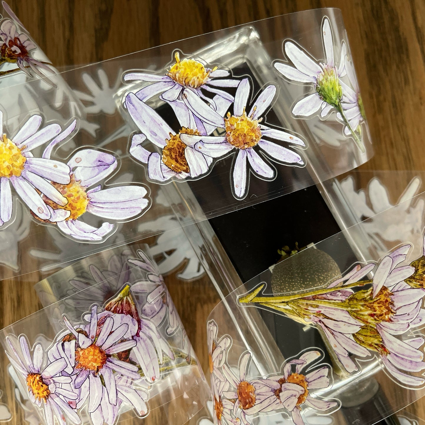 Seahorse Forest Vol7【A41#Wild Purple Flower】Original Design Pre-Cut Floral Washi/PET Tape Stickers,for Scrapbook Supplies,Journaling,Junk Journal,Bullet Journal,Planner Stickers