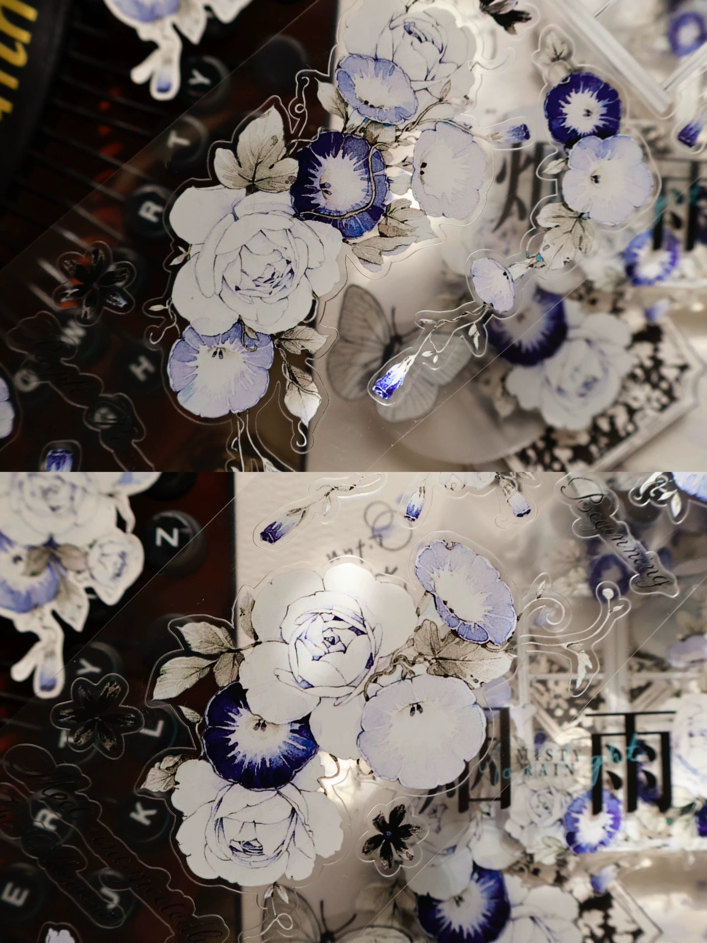 YiEr Vol15【Open Window and See Flowers】Orginal Design Pre-cut Washi/Pet Floral Tape Light Retro Landscaping Stickers