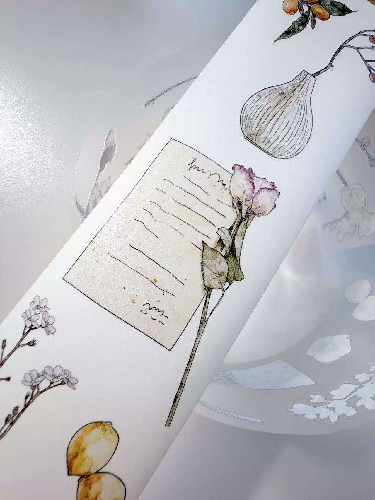 Kaixiaoxun Vol12【Trifles Diary】 Pre-Cut Long Loop Washi/Matte PET Tape for Scrapbook Supplies,Junk Journal Supplies