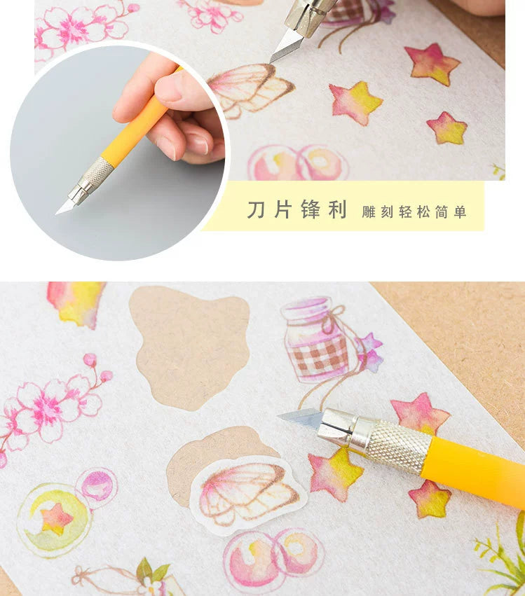 Handheld Pen Knife,Cutting Pad,Cutting tape,Cutting Pen Knife,Rubber Seal Carving Knife,Cutting Paper Pen,Handmade Knife,Art Knife