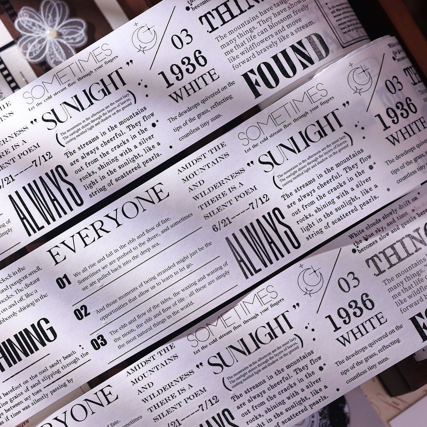 XiaoBaiJia【Paragraph】Light Retro Orginal Design Washi Pet Tape Landscape Stickers