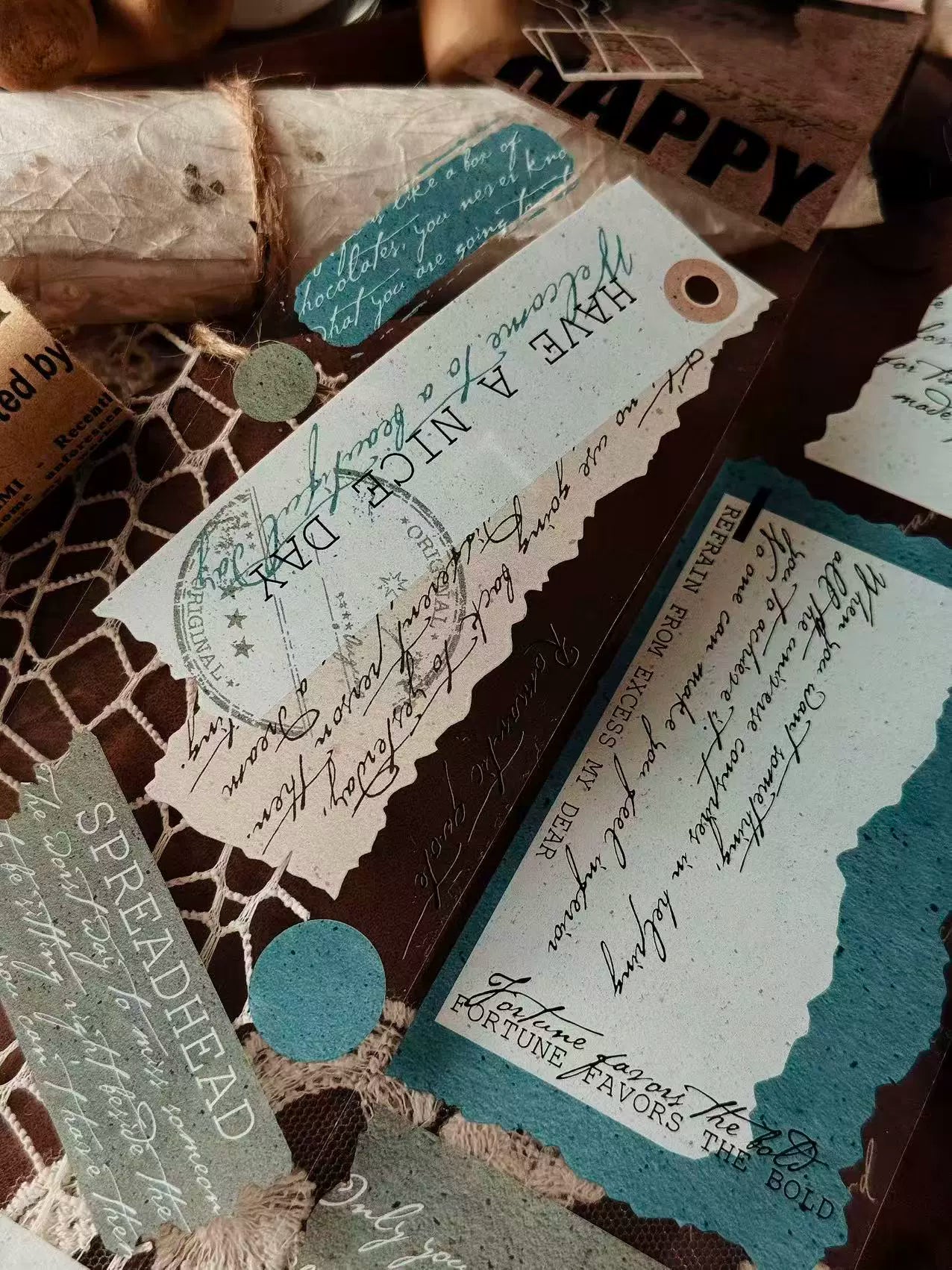 Linlanxi【Ancient Rhyme Paper Seal】Original Design Retro Broken Paper Bookkeeping Washi/Pet Tape