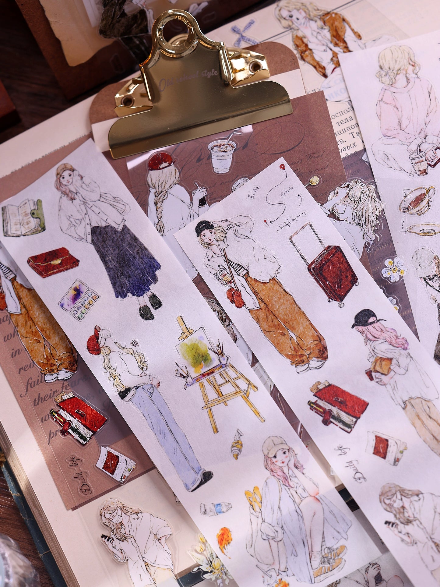 XiaoBaiJia Minimalist Style【Free Wind】Light Retro Orginal Design Washi Pet Tape Landscape Stickers