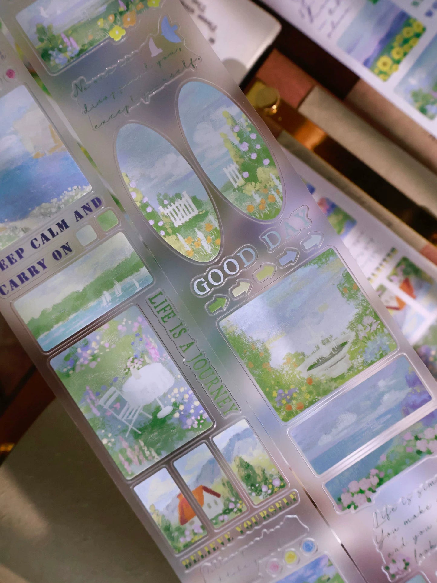 YiEr Minimalist Style Vol4【Artistic Language】Pre-cut Light Retro Orginal Design Washi Pet Tape Landscape Stickers