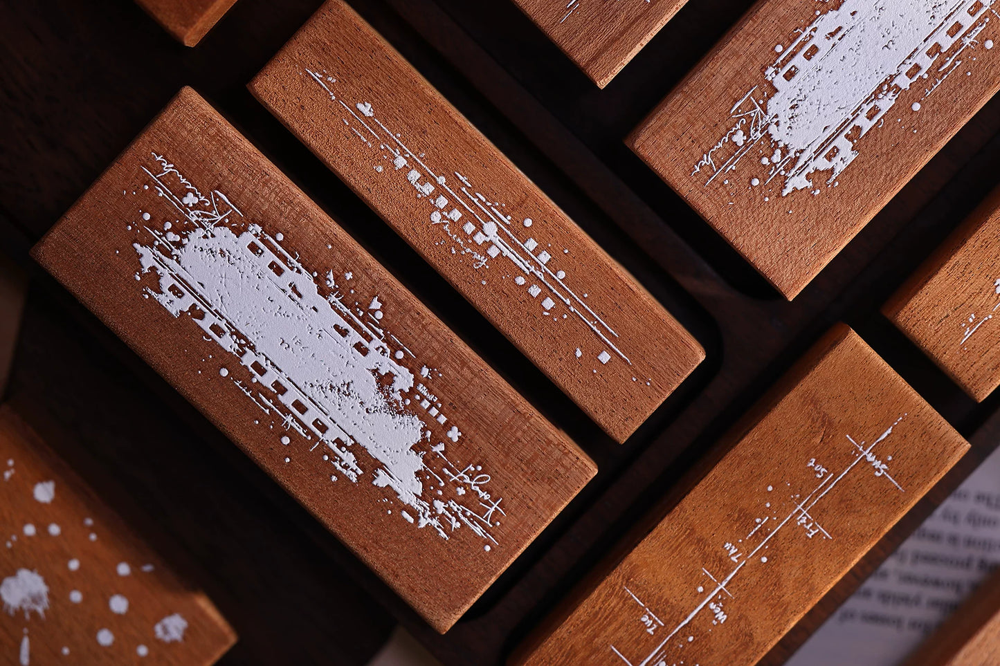 XiaoBaiJia【Basic Salt Backgroud Stamp】Imported Shabili Red Rubber and Maple Wood Stamp