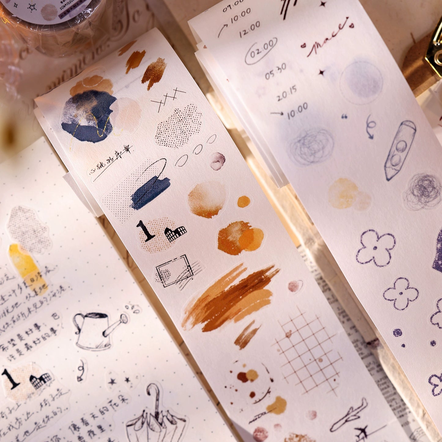 XiaoBaiJia Minimalist Style【Small Decoration】Light Retro Orginal Design Washi Pet Tape Landscape Stickers