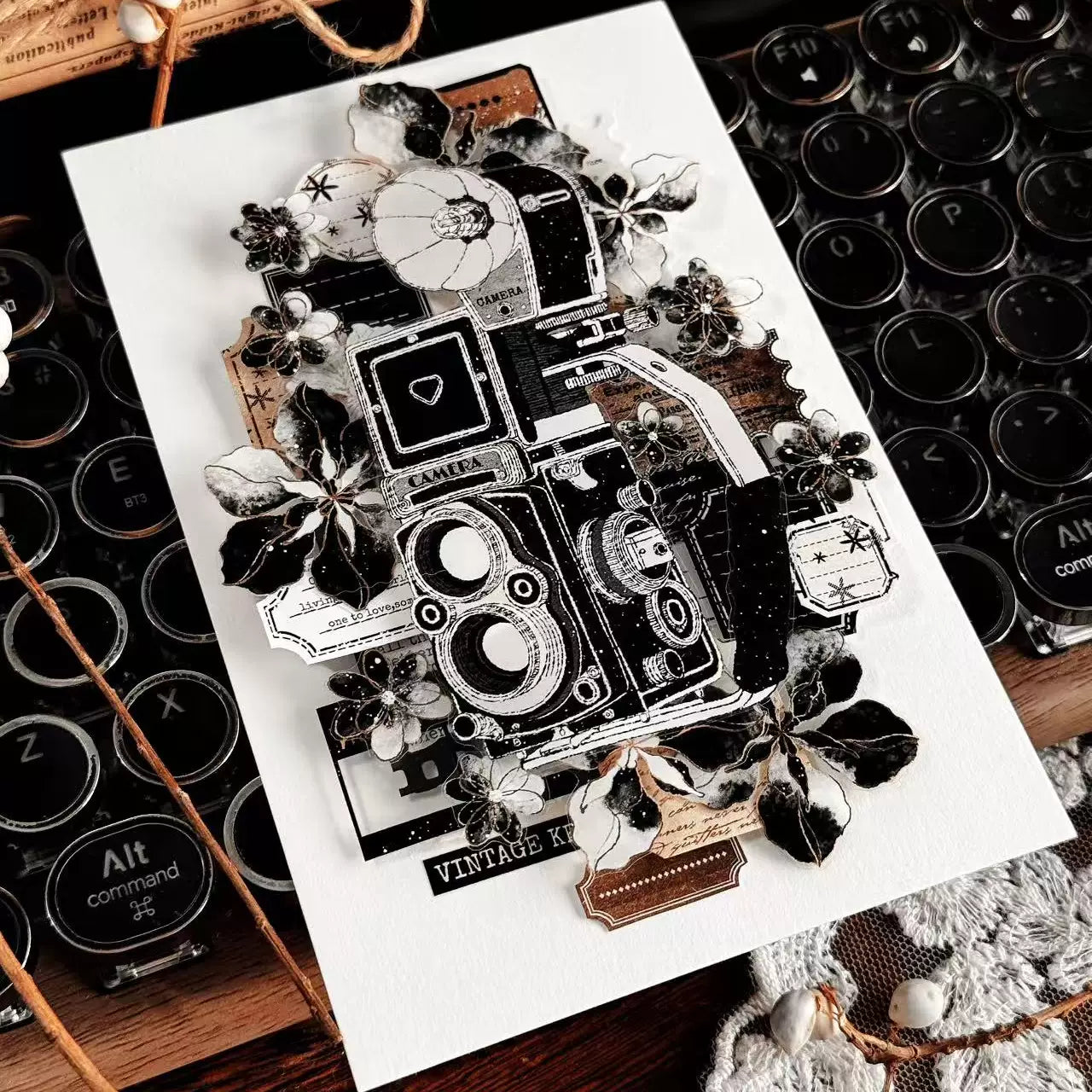 Linlanxi Vol13【Dark Kite Flowers Gradually】Original Design Retro Exquisite Vintage Decorative Washi/Pet Tape