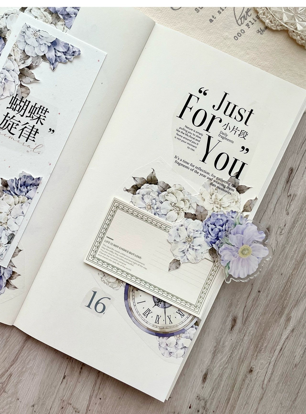 TianCheng-Vol5【Purple Twilight】Floral  Washi/PET Tape,for Scrapbook Supplies,Scrapbook Tape Stickers,Junk Journal Supplies