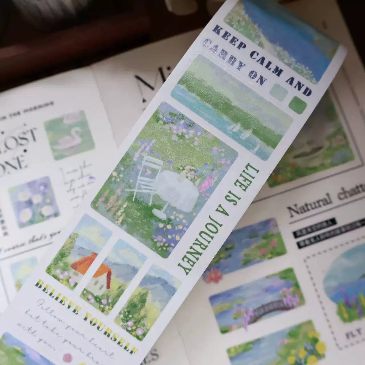 YiEr Minimalist Style Vol4【Artistic Language】Pre-cut Light Retro Orginal Design Washi Pet Tape Landscape Stickers