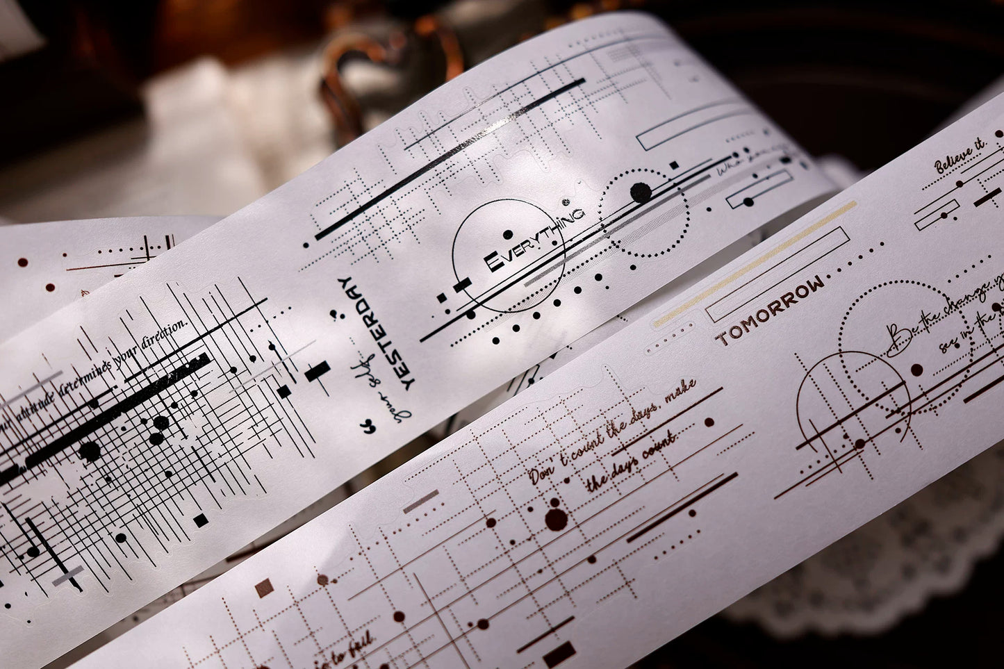 XiaoBaiJia Salt Series【Shadow Serenade】Pre-cut Orginal Design Washi/Pet Tape Light Retro Stickers