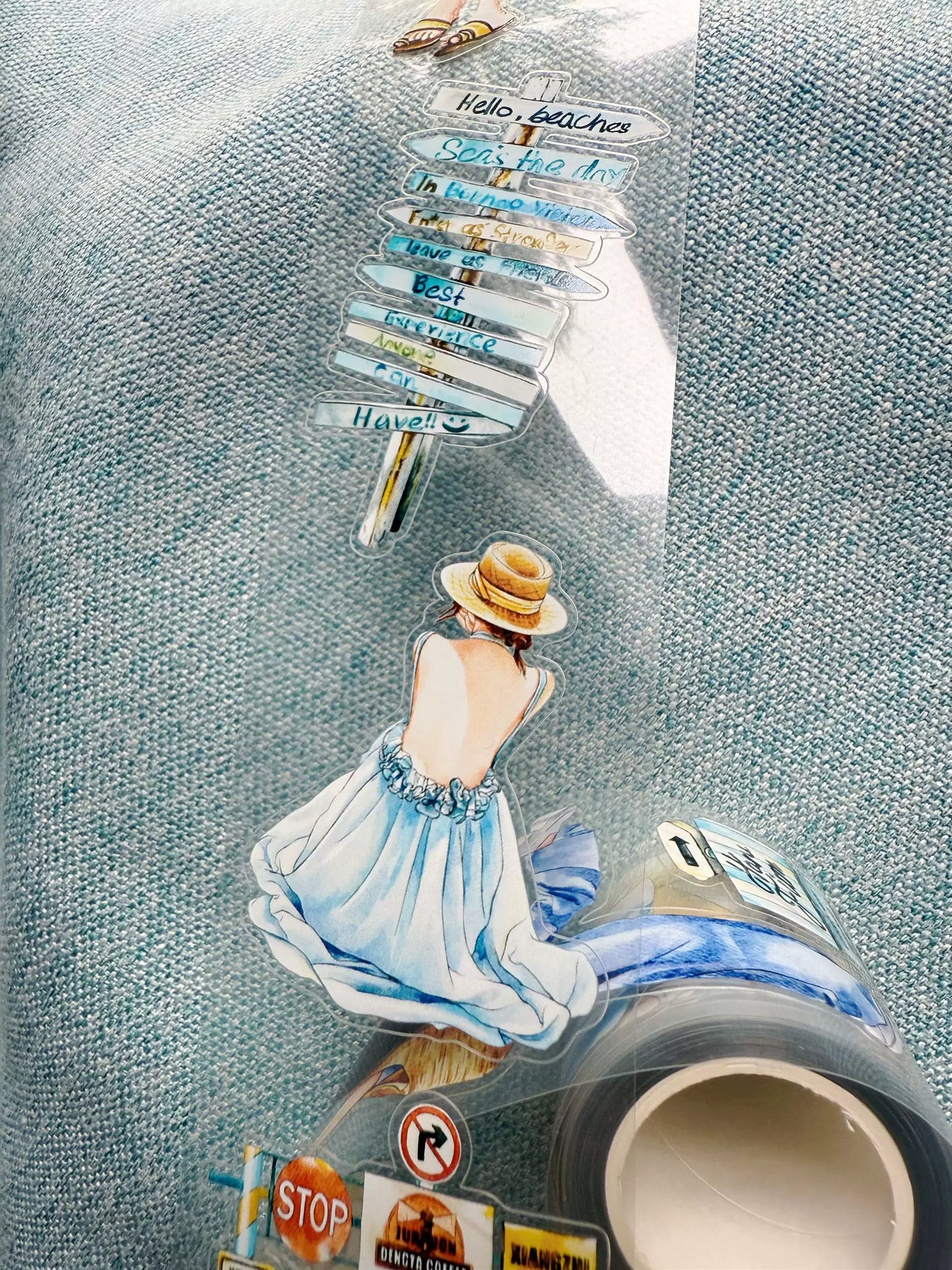 ZaoZao Vol3【Vacation】Original Design Kiss-Cut Washi PET Tape Stickers,for Scrapbook Supplies,Journaling,Junk Journal,Bullet Journal,Planner Stickers