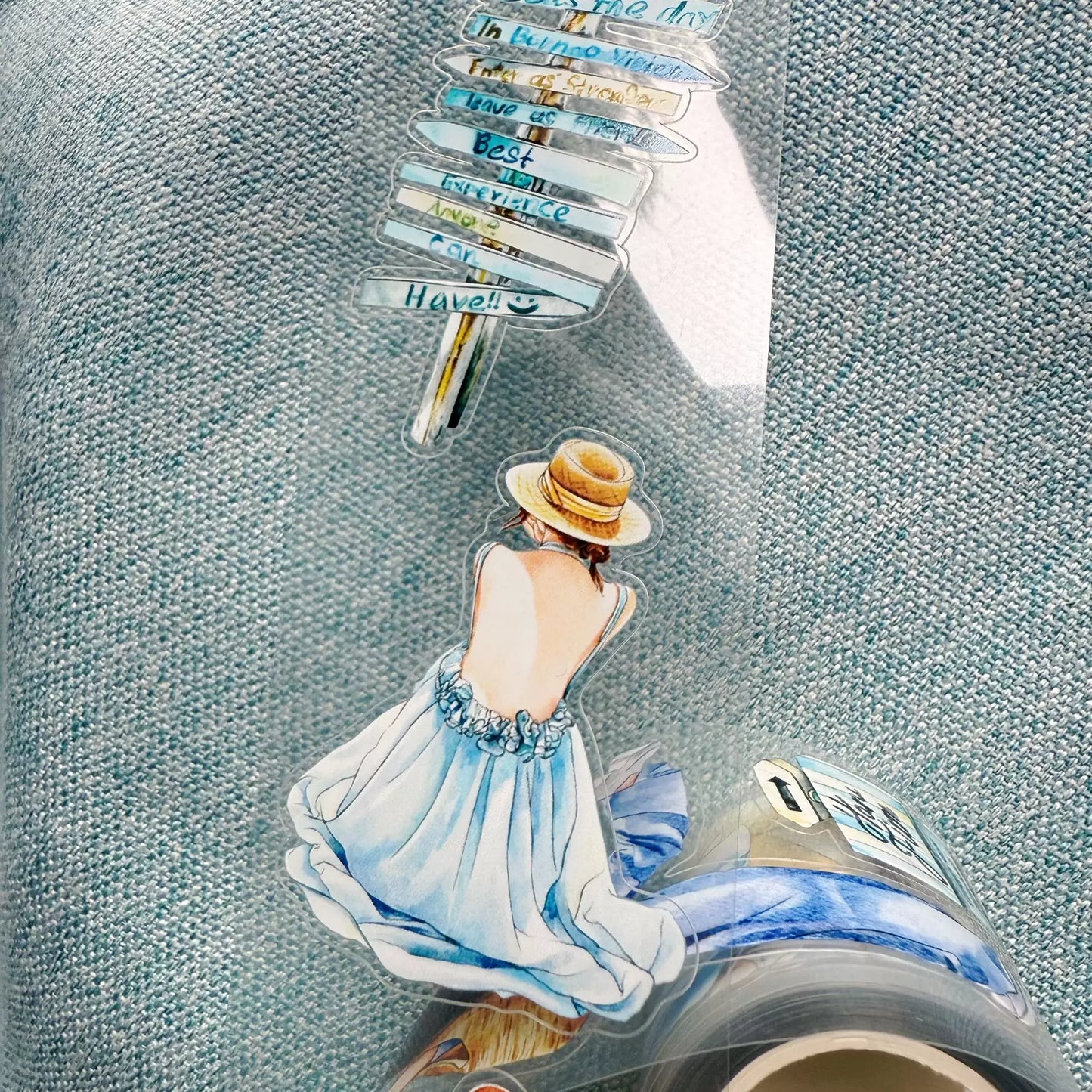 ZaoZao Vol3【Vacation】Original Design Kiss-Cut Washi PET Tape Stickers,for Scrapbook Supplies,Journaling,Junk Journal,Bullet Journal,Planner Stickers