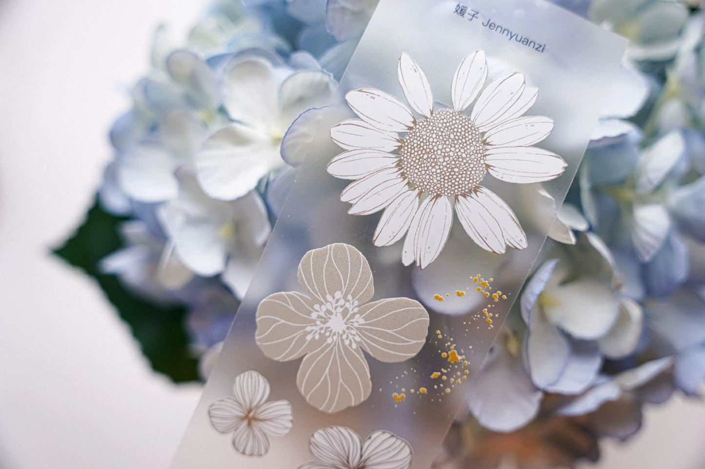 YuanZi Vol7【QiuMo】Orginal Design Washi/Pet Tape Light Retro Flowers Stickers,for Scrapbook Supplies,Scrapbook Tape Stickers,Junk Journal Supplies