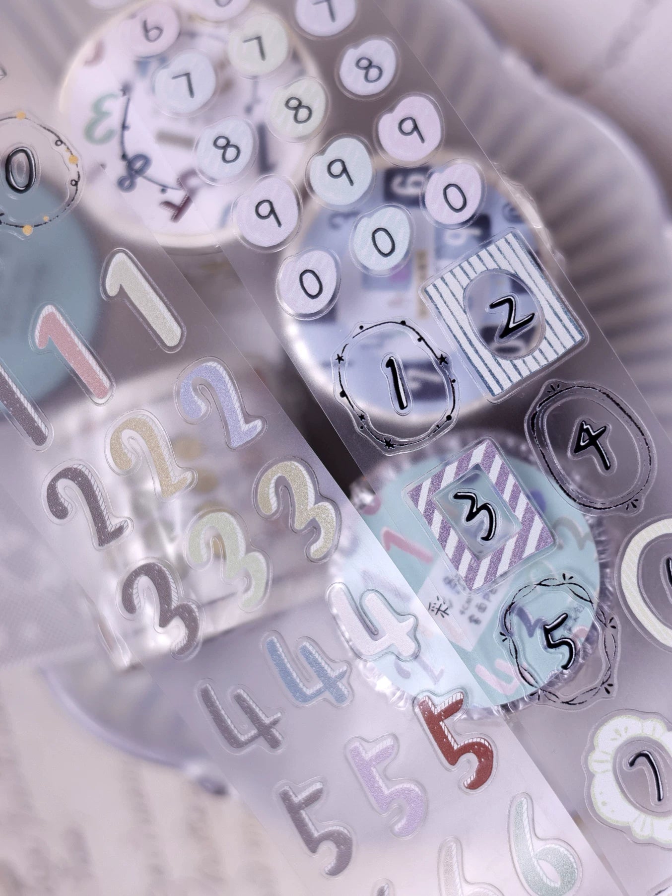 XiaoBaiJia Salt Series【Color Bar Numbers】Pre-cut Orginal Design Text Washi/Pet Tape Light Retro Stickers