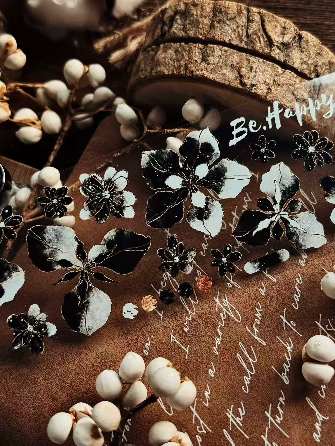 Linlanxi Vol13【Dark Kite Flowers Gradually】Original Design Retro Exquisite Vintage Decorative Washi/Pet Tape