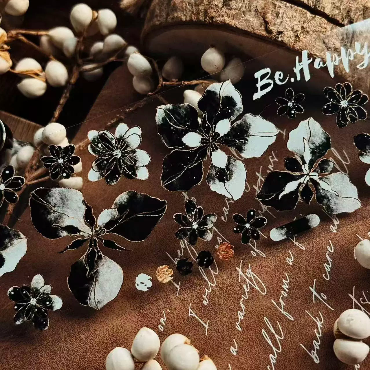 Linlanxi Vol13【Dark Kite Flowers Gradually】Original Design Retro Exquisite Vintage Decorative Washi/Pet Tape