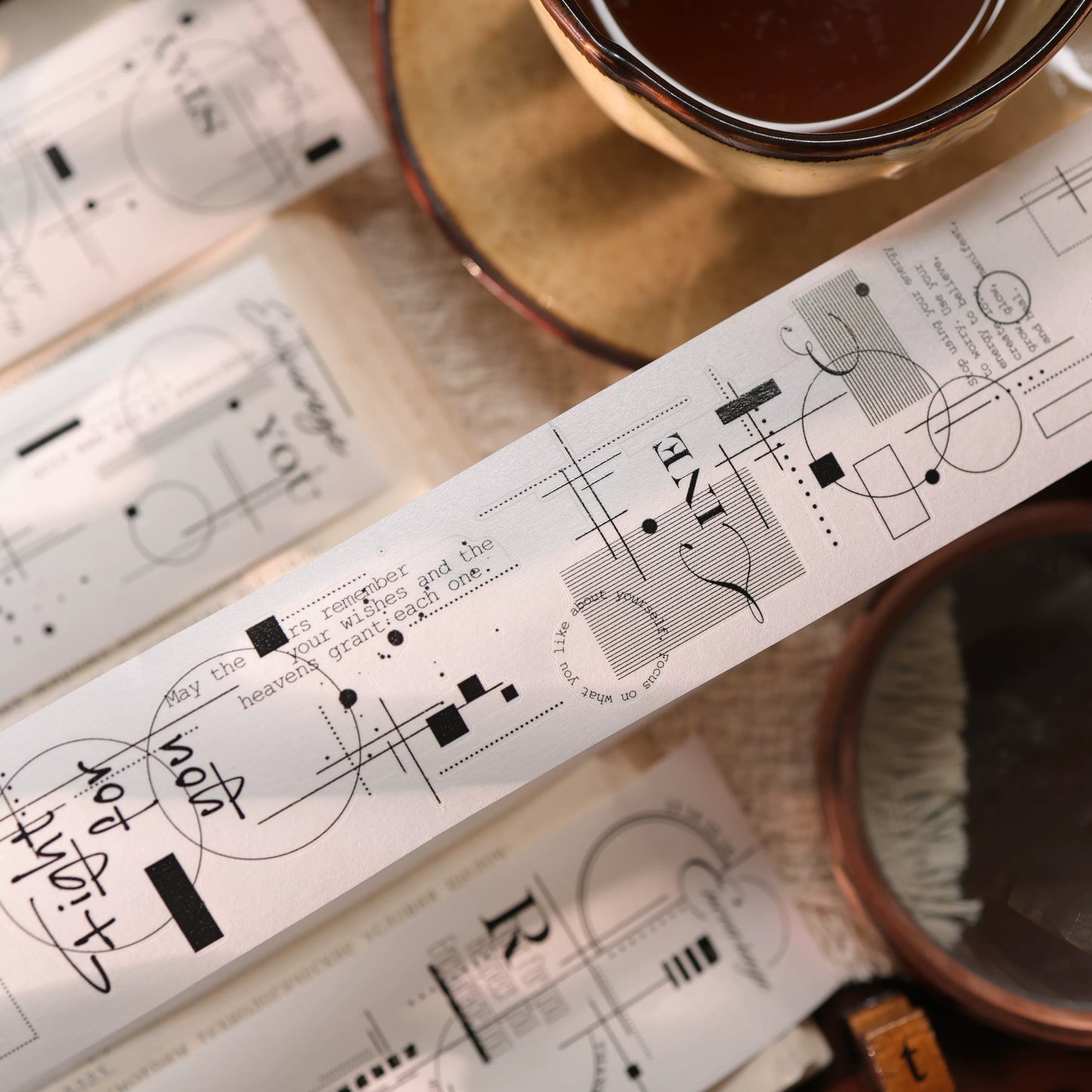 YiEr Vol17【Frames and Lines】Kiss-cut Backgroud Washi Tape and PET Stickers