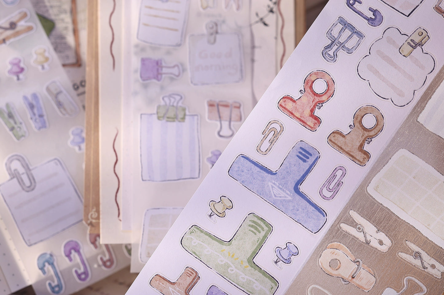 XiaoBaiJia Minimalist Style【Pinch Something】Clips Orginal Design Washi Pet Tape Landscape Stickers