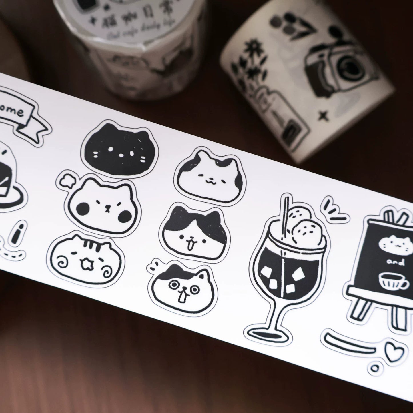 YiEr Minimalist Style Vol4【Cat Cafe Daily】Light Retro Orginal Design Washi Pet Tape Landscape Stickers