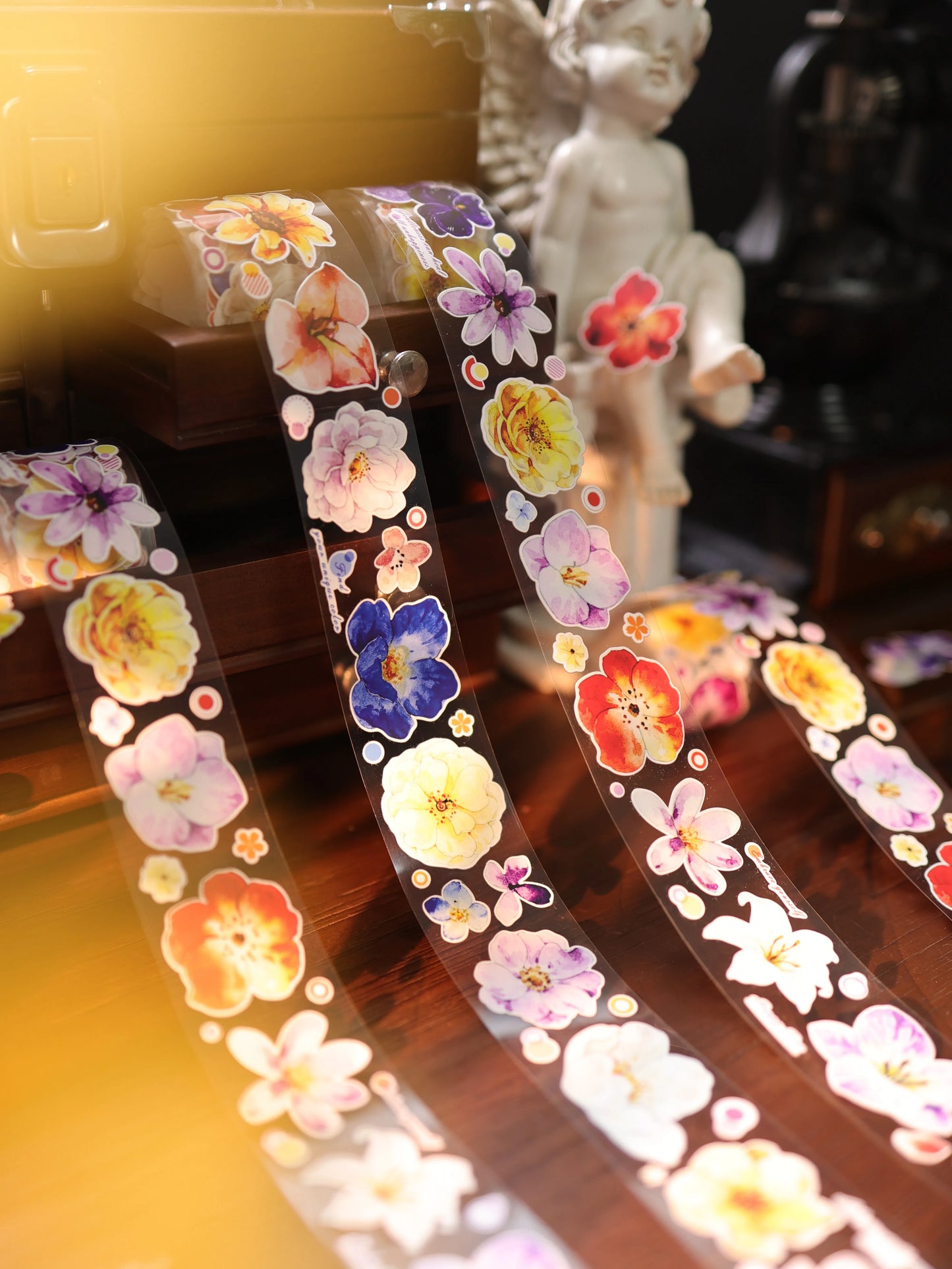 YiEr Vol17【Colorful Strips】Kiss-cut Floral Washi Tape and PET Stickers