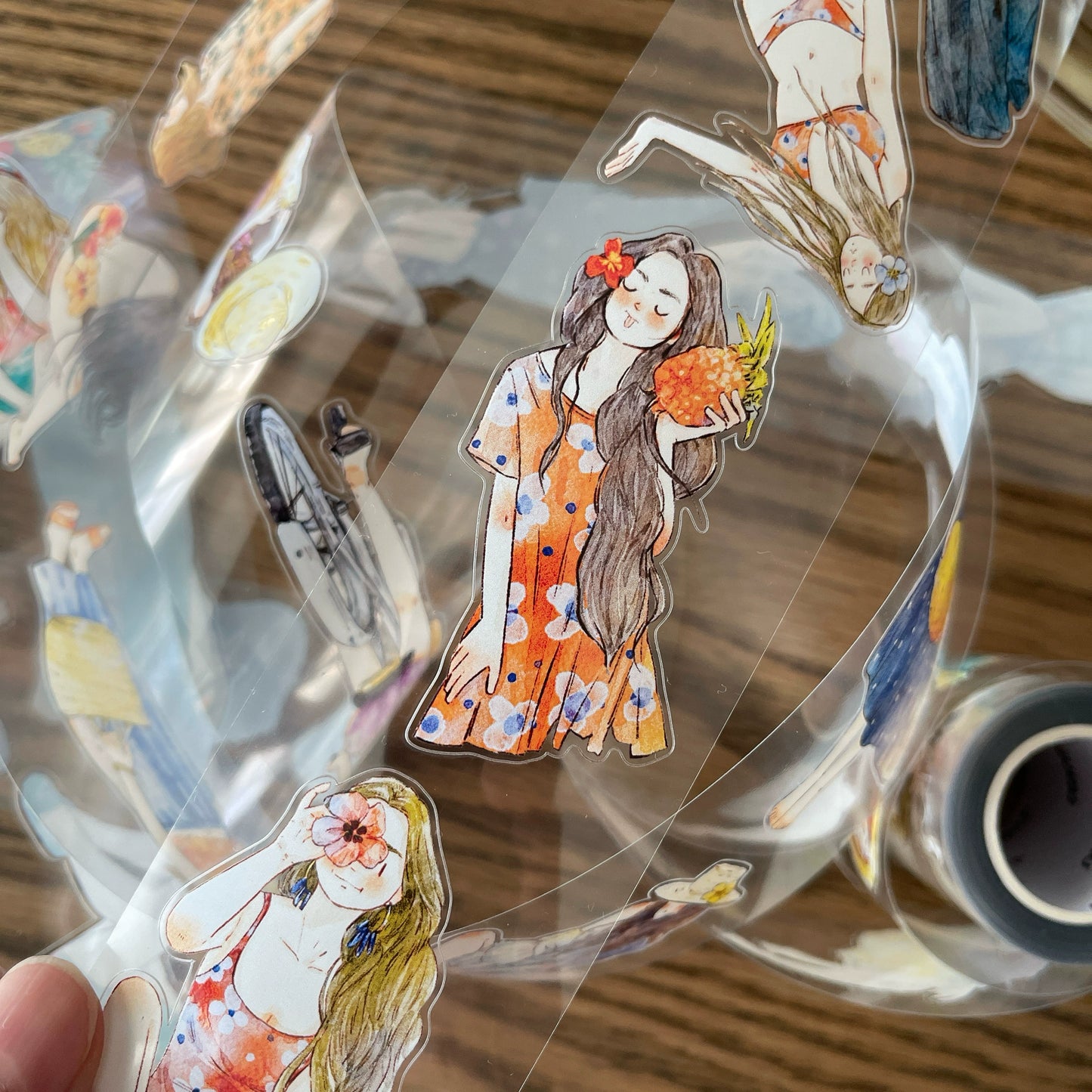 DingDing Vol10【35#Vacation】Original Design Pre-Cut Washi/PET Tape Stickers,for Scrapbook Supplies,Journaling,Junk Journal,Bullet Journal,Planner Stickers