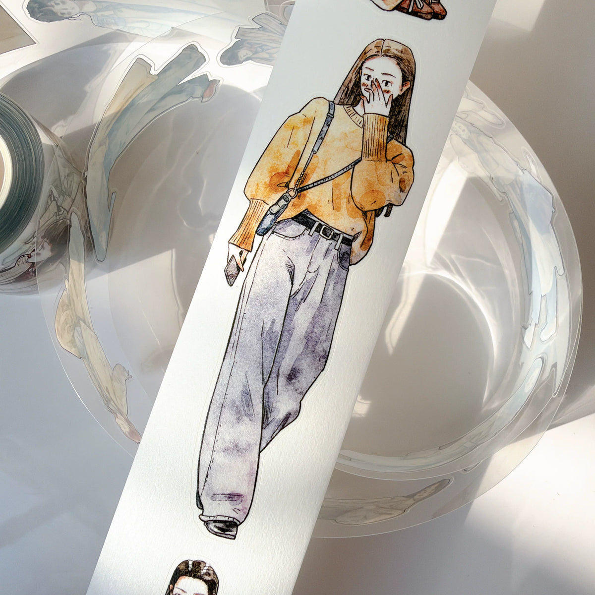 Kaixiaoxun Vol14【Early Autumn】 Pre-Cut Long Loop Washi/Matte PET Tape for Scrapbook Supplies,Junk Journal Supplies