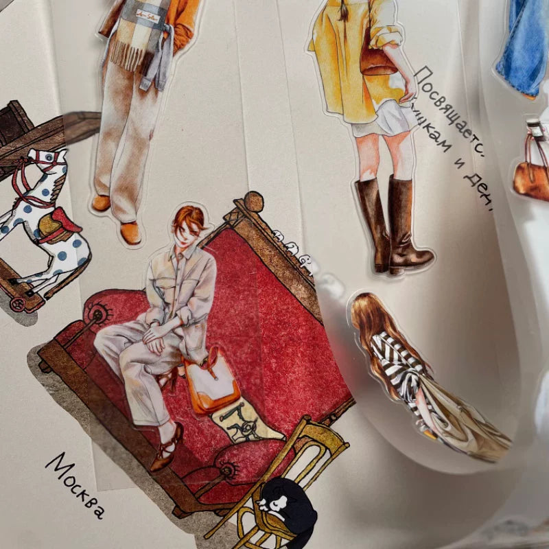 ZaoZao Vol2【Dusk】Original Design Kiss-Cut Washi PET Tape Stickers,for Scrapbook Supplies,Journaling,Junk Journal,Bullet Journal,Planner Stickers