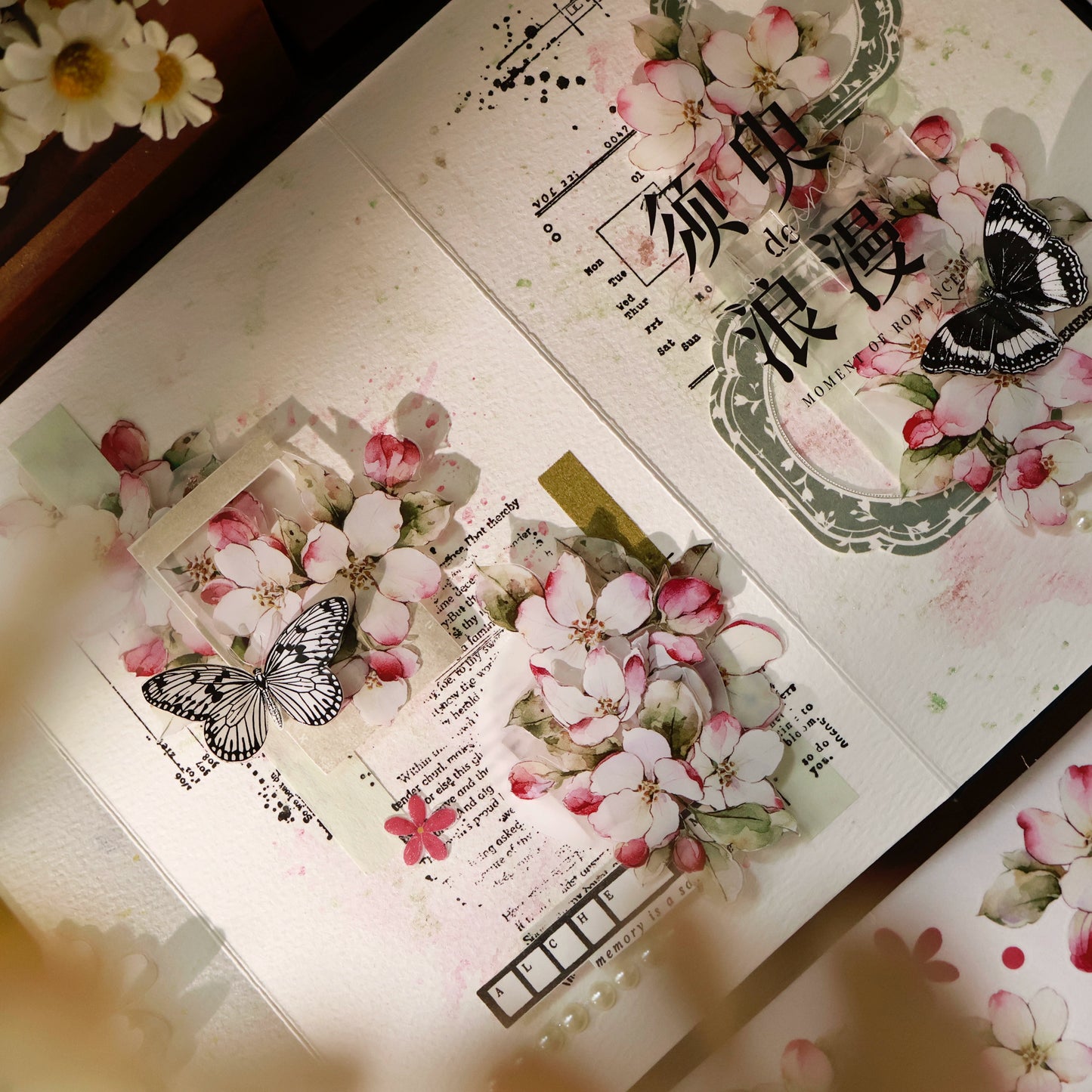 YiEr Vol15【Crabapple Blossom】Orginal Design Pre-cut Washi/Pet Floral Tape Light Retro Landscaping Stickers