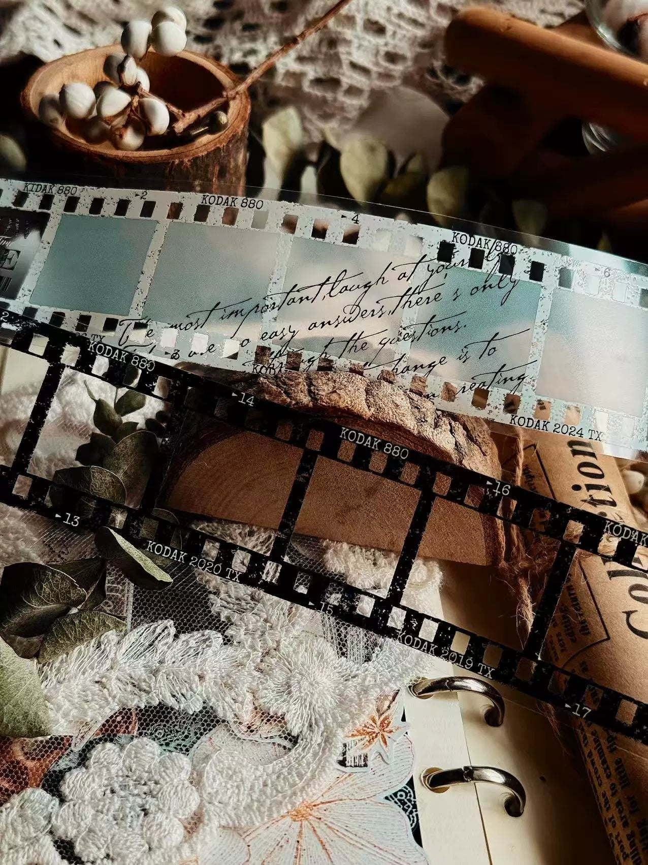 Linlanxi【Memories of Time】Original Washi/Pet Tape New Retro Life Old Film Series Decorative Tape Long Loop Full Roll