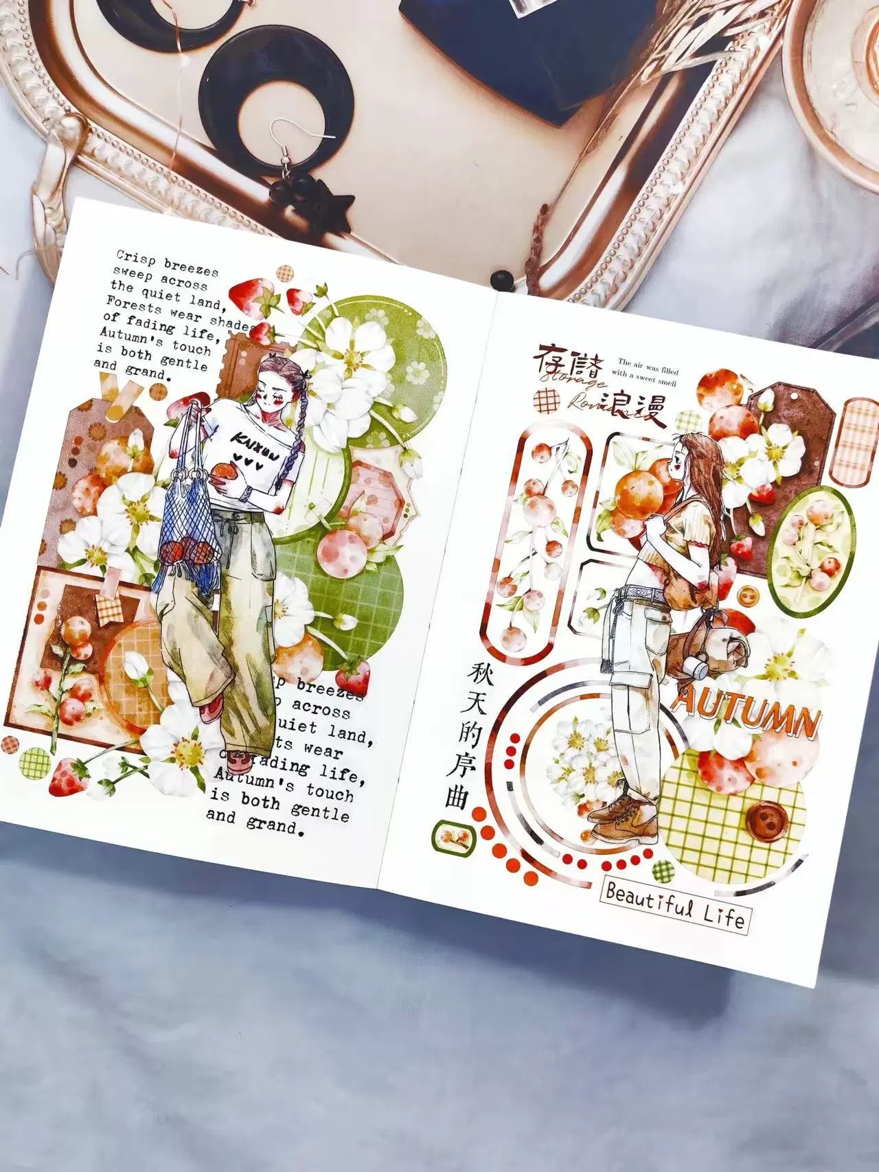Kaixiaoxun Vol10 【Cool Girl】 Pre-Cut Long Loop Washi/Matte PET Tape for Scrapbook Supplies,Junk Journal Supplies