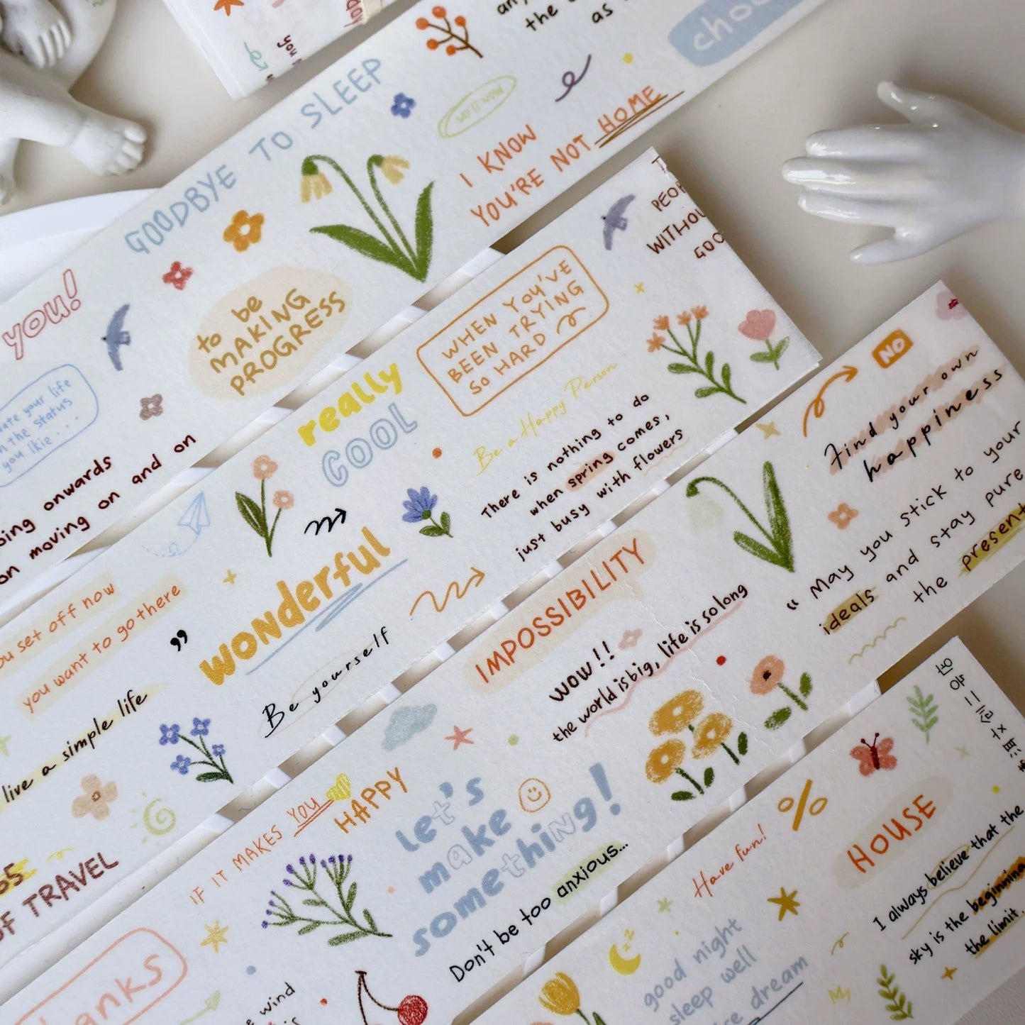 YiEr Minimalist Style Vol3【Handwritten Manuscript】Light Retro Orginal Design Washi Pet Tape Landscape Stickers