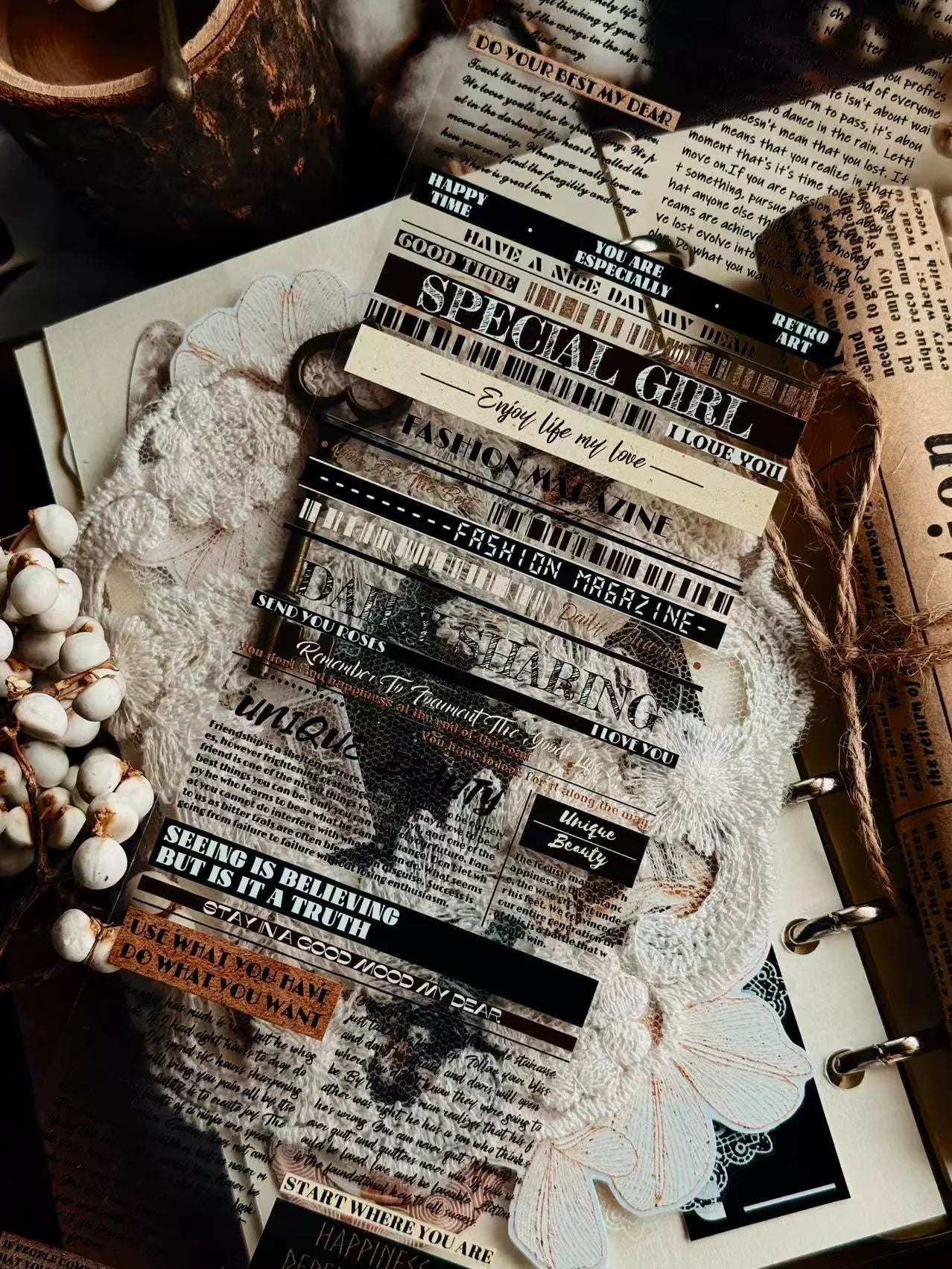 Linlanxi 【Herben Supplement】Original  Washi/Pet Tape - New Fashion Retro Wider English Counted Tape