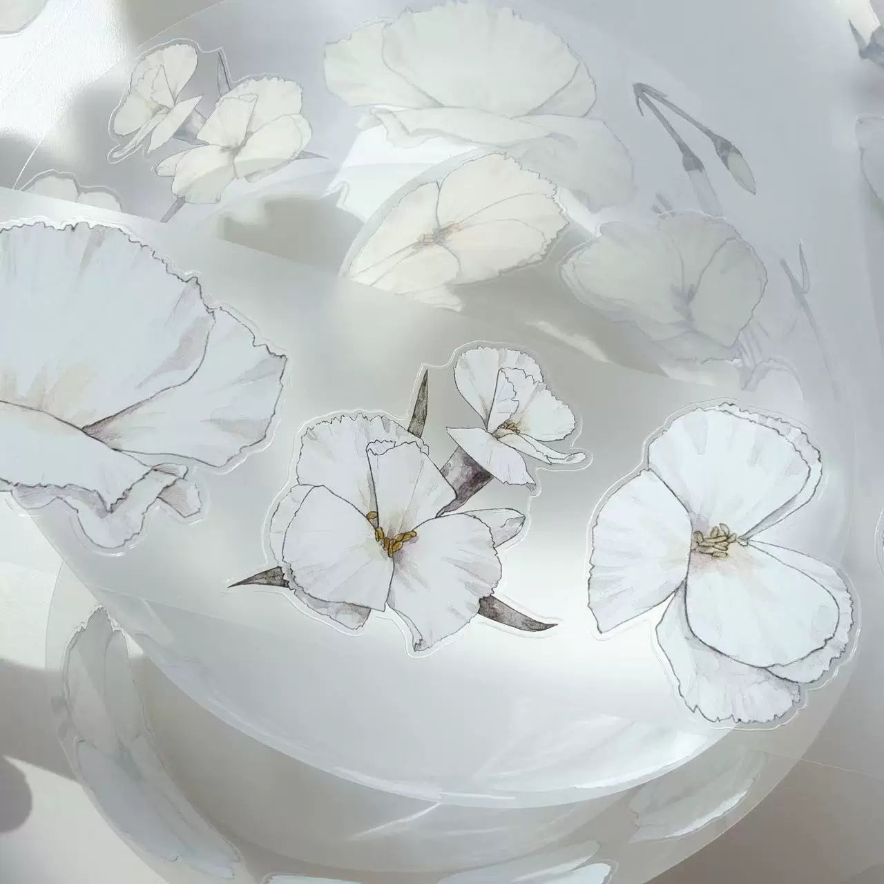 Kaixiaoxun Vol12【Plain White】 Pre-Cut Long Loop Washi/Matte PET Tape for Scrapbook Supplies,Junk Journal Supplies