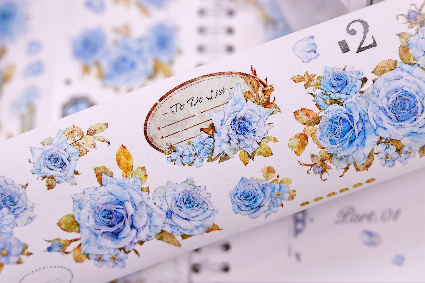 XiaoBaiJia Salt Series【Clear Dew】Pre-cut Orginal Design Floral Washi/Pet Tape Light Retro Stickers