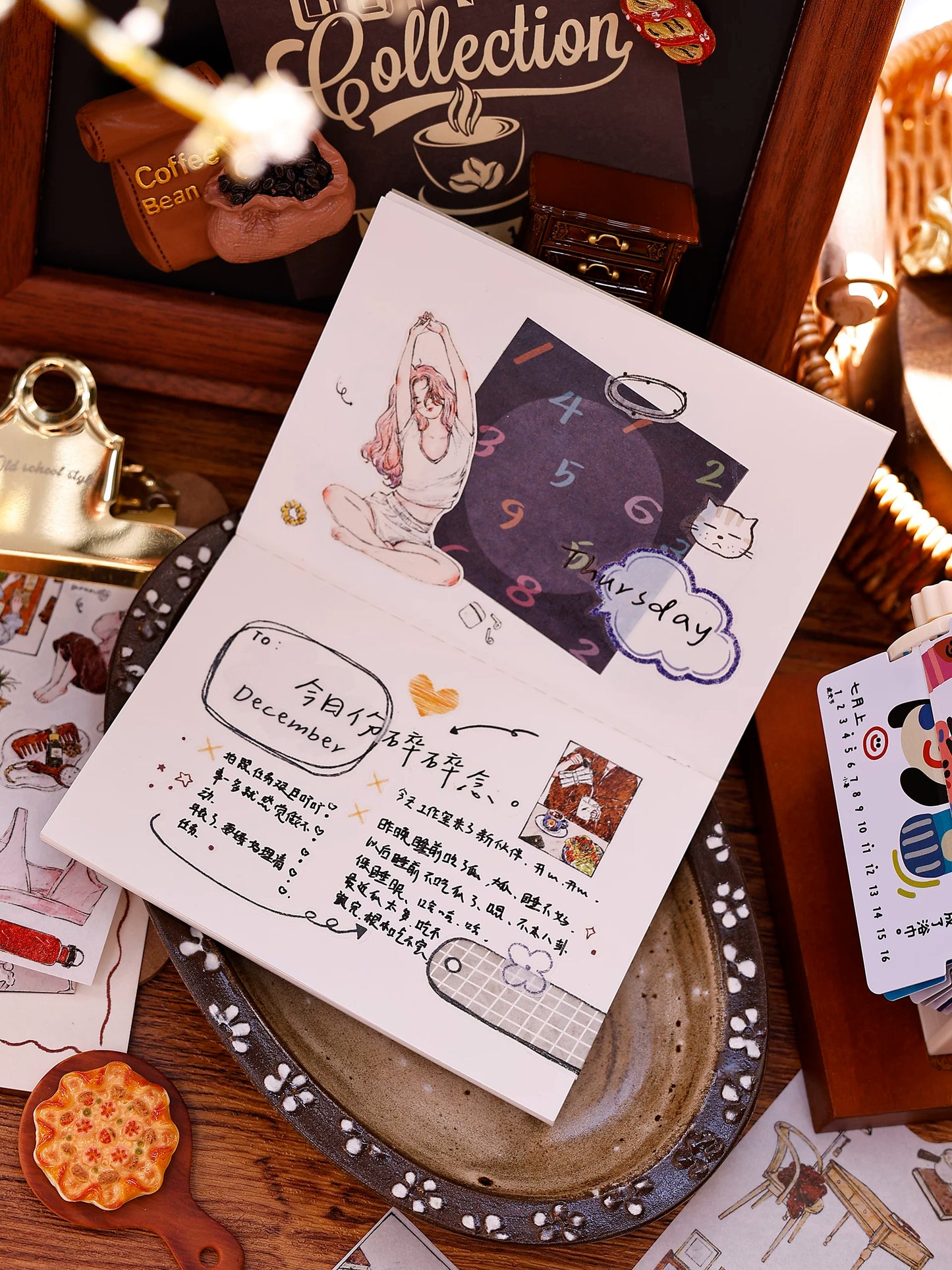 XiaoBaiJia Salt Series【Life Scroll】Pre-cut Orginal Design Washi/Pet Tape Light Retro Stickers