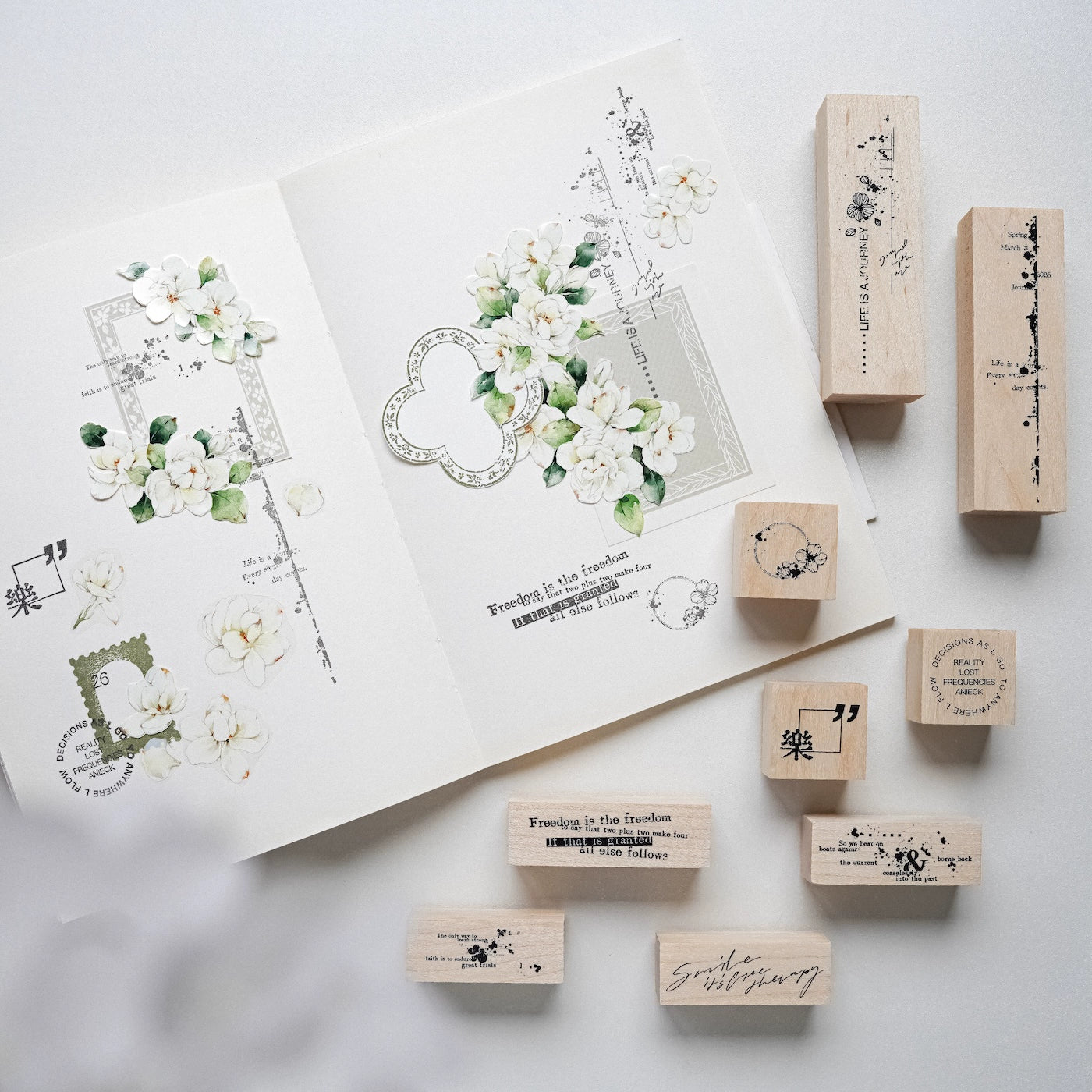 Yuanzi Vol7【Text Primer Series】Upgraded Rubber Retro Maple Stamp for Washi Tape