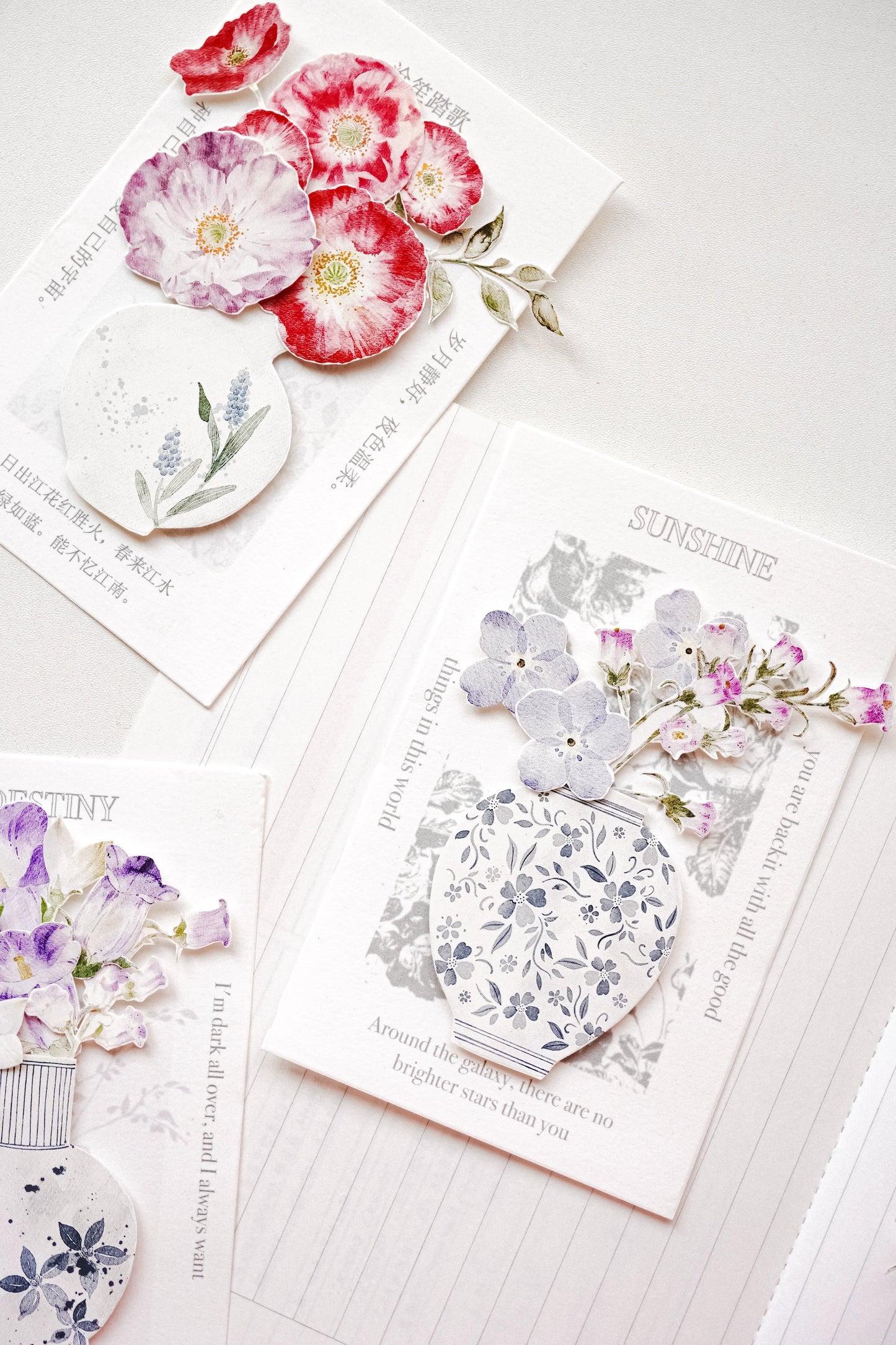 YuanZi Vol7【A Touch of Spring】Orginal Design Washi/Pet Tape Light Retro Flowers Stickers,for Scrapbook Supplies,Scrapbook Tape Stickers,Junk Journal Supplies